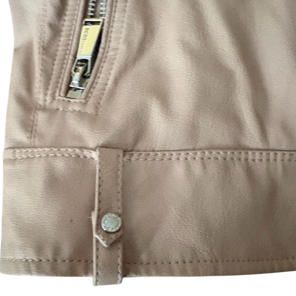 BCBGeneration Faux Leather Blush Pink Moto Jacket - Picture 4 of 7